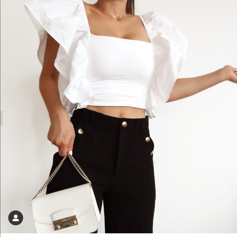 Zara buttoned high waisted pants bloggers favorite - Picture 8 of 13